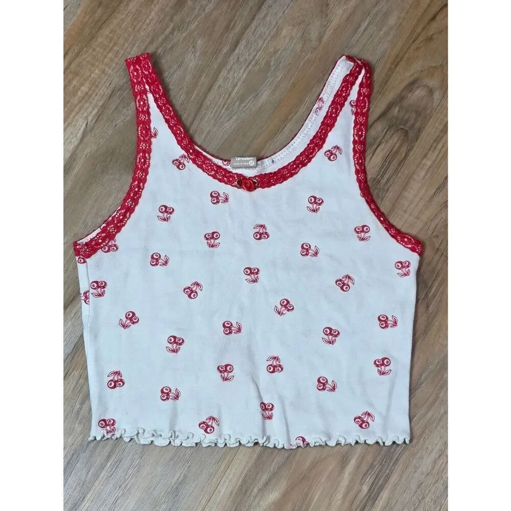 🔺️Messy Bun Just Chillin 8 Ball Cherry Print Top & Shorts Set XSmall